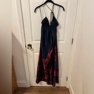 Floral halter silky dress